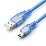 CABLE USB 2.0 MINI USB 5PIN 30CM BLEU